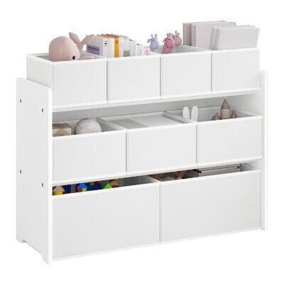 Kids Storage Unit with 9 Toy Boxes Kids Toy Organiser for Playroom & Bedroom