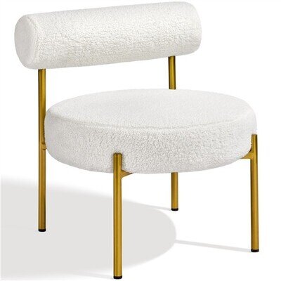 Boucle Accent Chair Gold Metal Legs for Living Room Bedroom Lounge, Side Chair