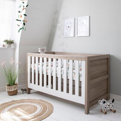 Tutti Bambini Modena 3 in 1 Cot Bed - White & Oak RRP £239