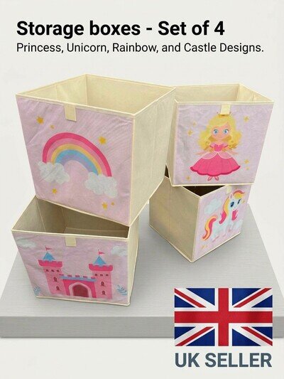Foldable Storage Cube Box Nursery Kids Children Organiser Fabric Toy Chest