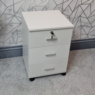 Modern Bedside Cabinet Nightstand Table 3 Drawer Bedroom Storage Furniture