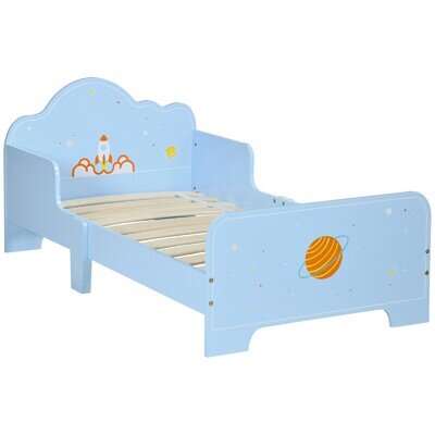 Space Themed Toddler Bed Kids Bedroom Furniture Safety Rails 143 x 74 x 59 cm