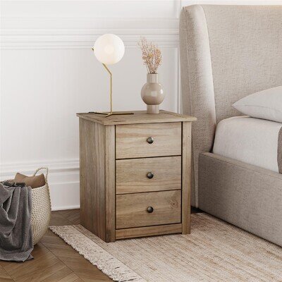 3 Drawer Bedside Cabinet Chest Table Solid Pine Wood Waxed Bedroom Furniture