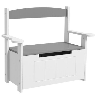 2-in-1 Toy Box for Kids with Lid for Bedroom Nursery Playroom Storage