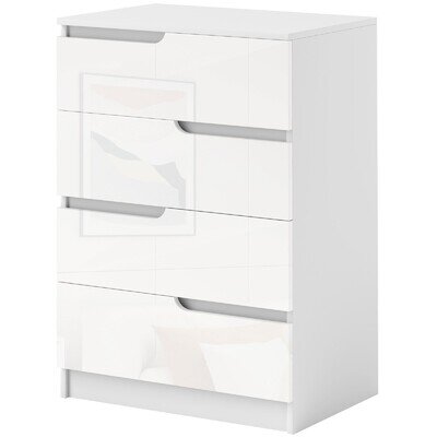 HOMCOM 4 Drawer Chest of Drawers for Bedroom, 60 x 40 x 85cm, White