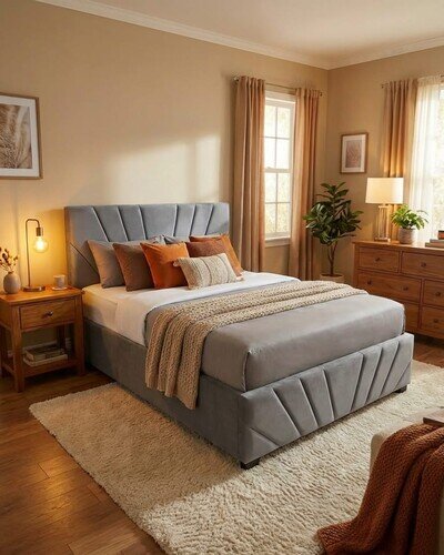 Panel Plush Velvet Upholstered Bed Frame Single Small Double King Size NEW