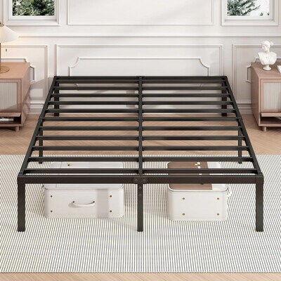 Large Double Bed Metal Bed Frame Strong Bedroom Furniture Bed Base UK